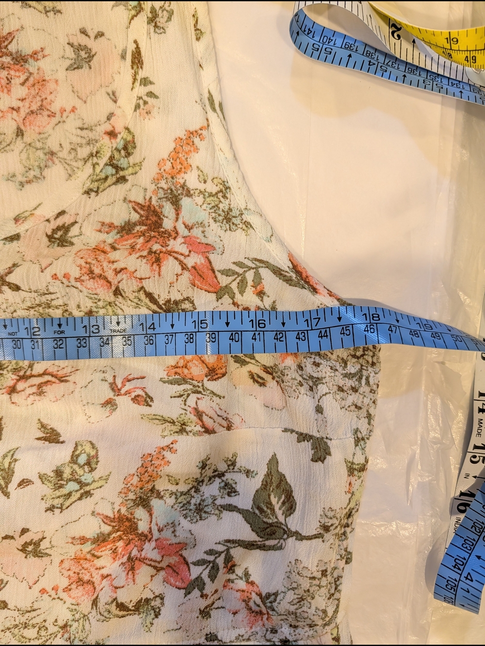 Frye Cream Maxi Dress with Green and Peach Floral Pattern - Picture 9 of 9